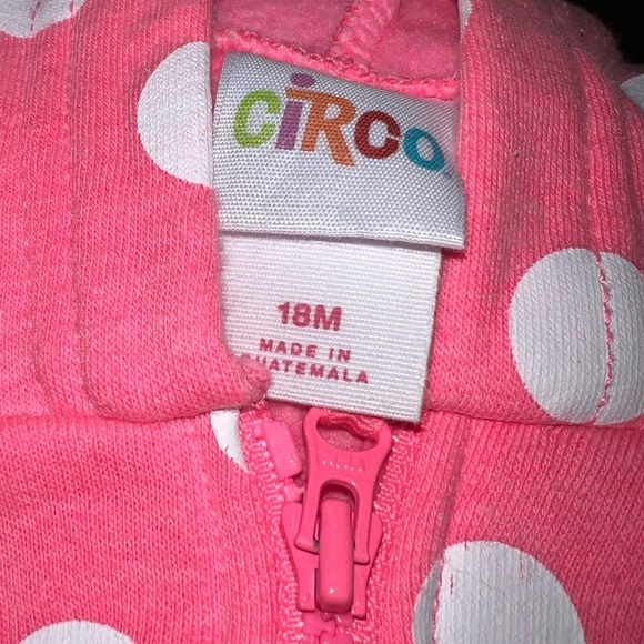 Circo pink and white, infant, polka dot sweatshirt. Like new - Picture 4 of 5